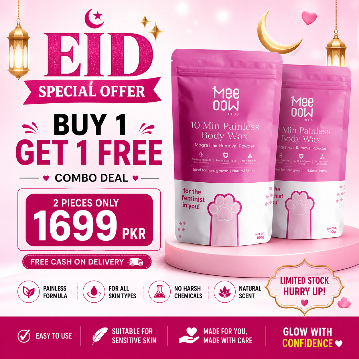 4-in-1 Body Hair Removal Wax Powder Mask (PAINLESS)